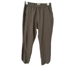 Marine Layer Women's Allison Pant Small Olive Green Tencel Lyocell Dolphin‎ Hem